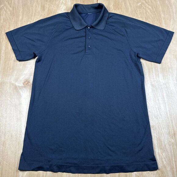 Lululemon Mens Dark Blue Polo Short Short Sleeve Casual Golf Size Small - Picture 1 of 4